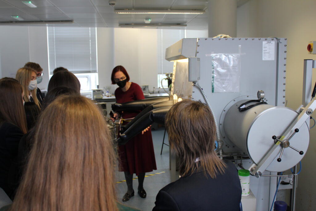 IRIS students touring Queen University chemistry labs