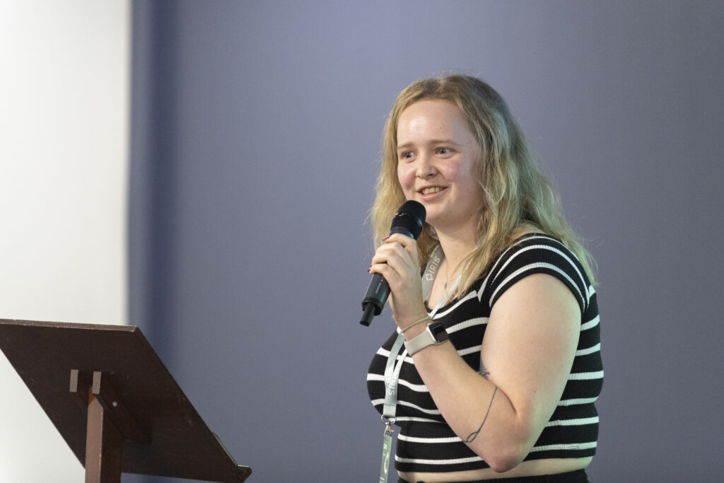 Dr Eimear Conroy from the University of Oxford delivers her keynote speech