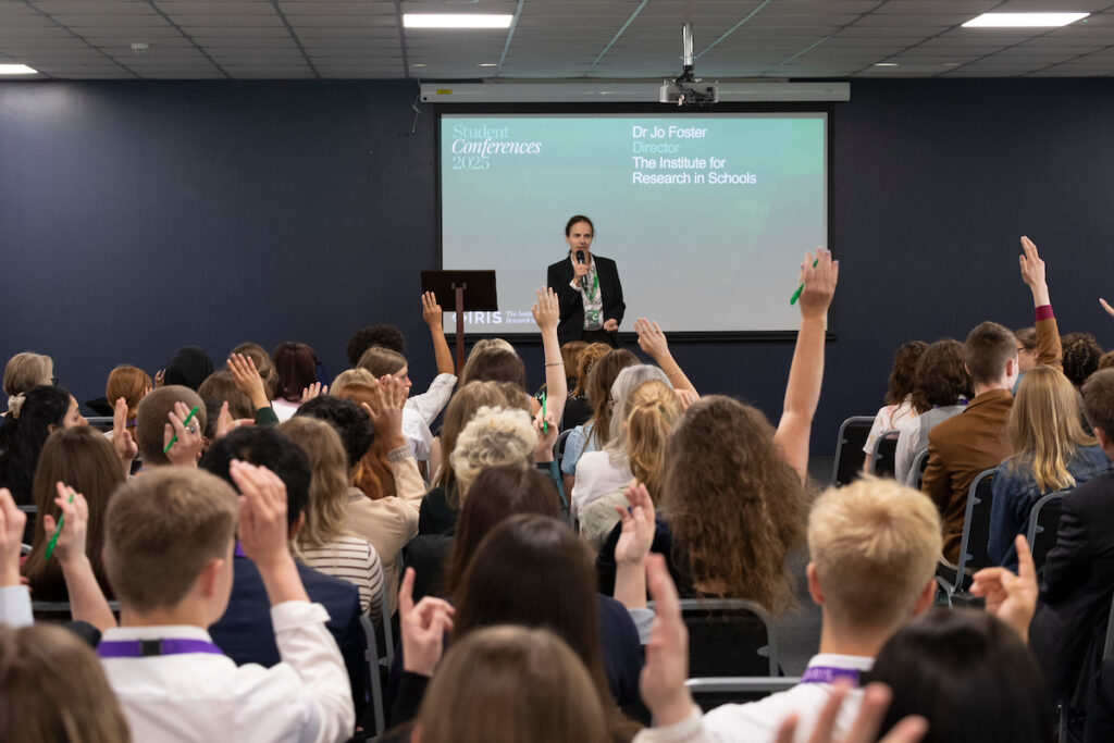 Dr Jo Foster addresses students at the IRIS student conference in Exeter