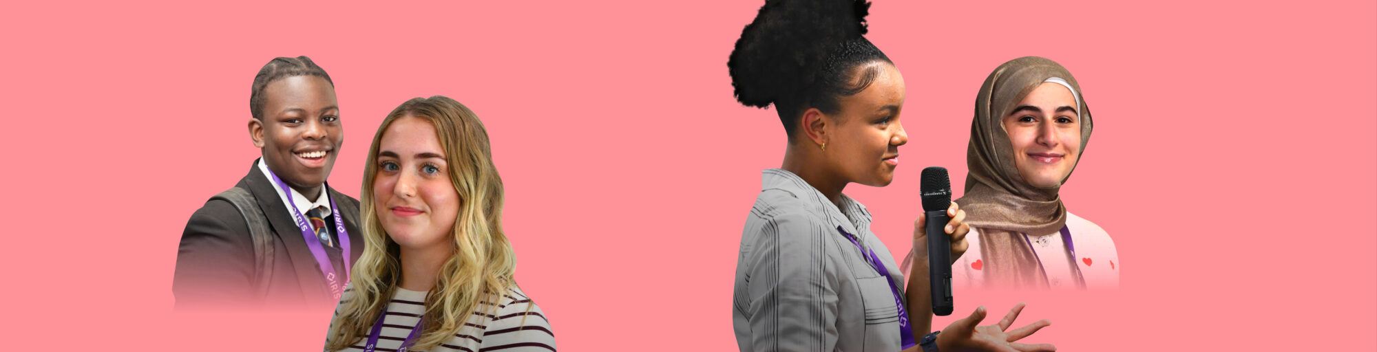 Four students who feature in the 2025 impact report